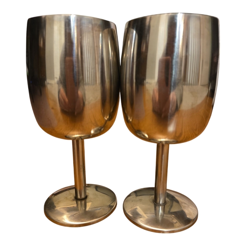 Elegant Silver Wine Goblets